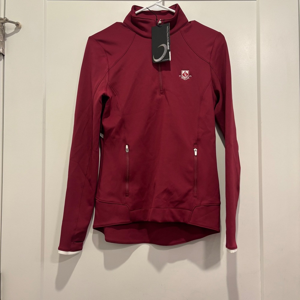 Zero Restriction Womens XS Burgundy Quarter Zip Golf Pullover Jacket NWT